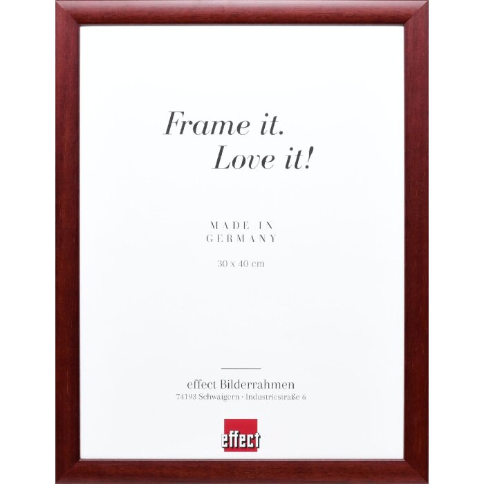 Cadre photo en bois profil 43 rouge 50x100 cm verre artistique