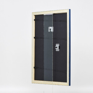 Cadre photo bois profil 43 royalbleu 60x60 cm verre artificiel