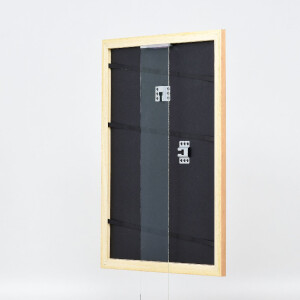 Cadre Photo Bois Naturel 60x90 cm Verre Artificiel Anti-Choc