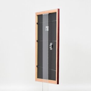 Cadre photo bois profil 43 rouge 62x93 cm verre artificiel