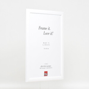 Cadre photo en bois effet profil 43 blanc brillant 70x70 cm verre artificiel