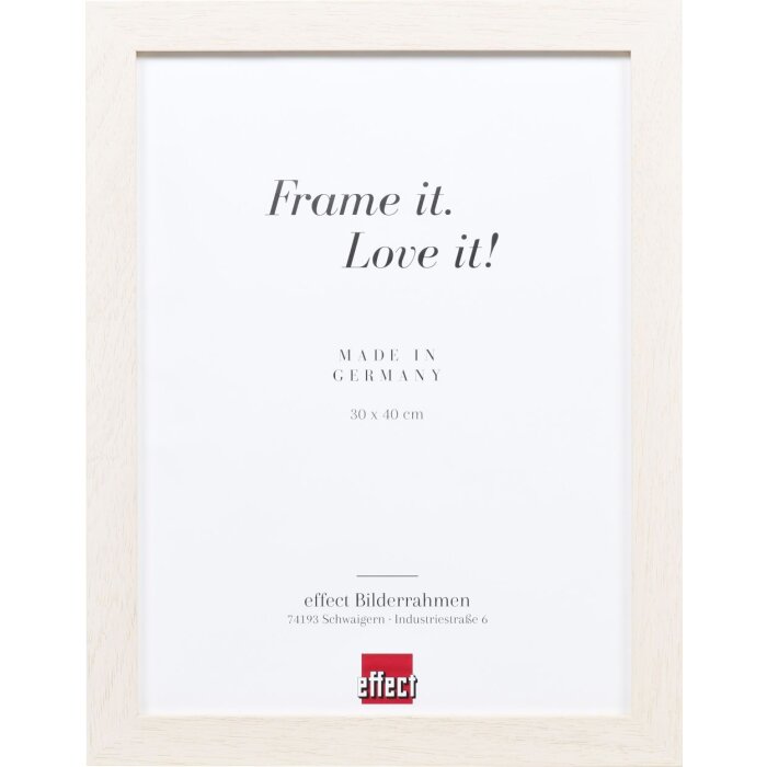Effect Cadre photo en bois Profil 52 blanc 14,8x21 cm verre artistique