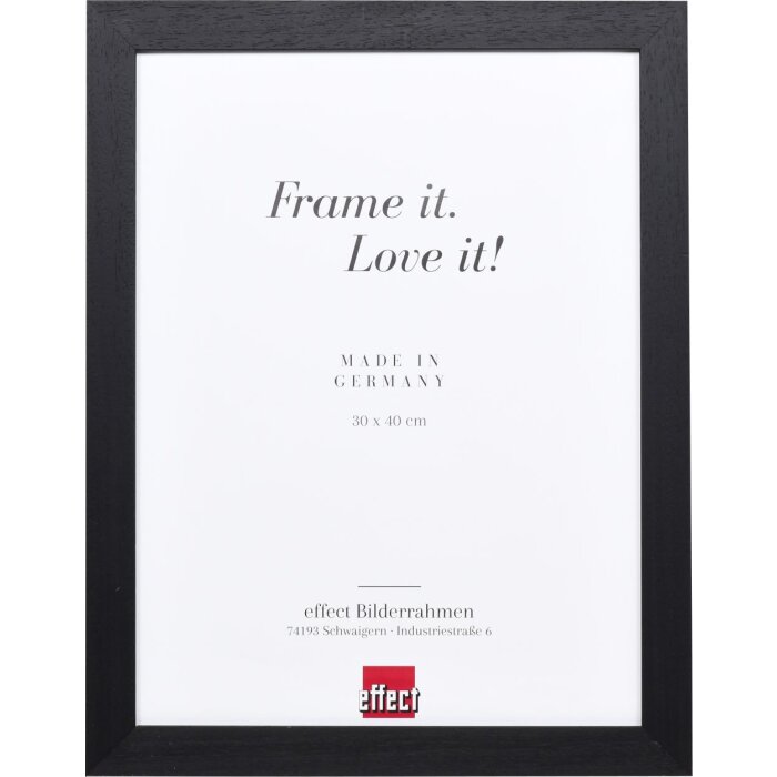 Effect Cadre photo en bois Profil 55 noir 21x29,7 cm verre artistique