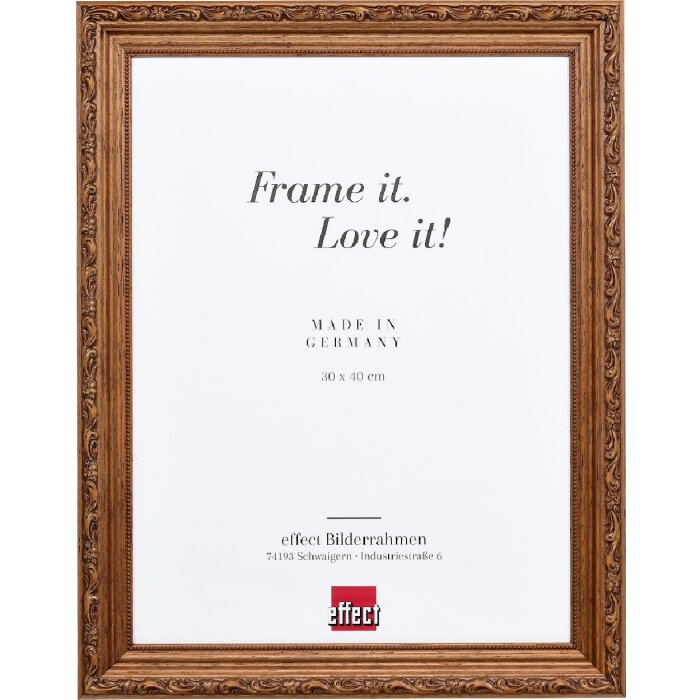 Cadre Photo Bois Baroque Marron 25x50 cm Verre Artificiel