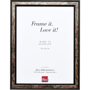 Cadre photo en bois profil 64 noir 25x30 cm avec verre...