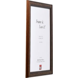 Cadre photo en bois effet profil 64 marron 45x60 cm verre artificiel