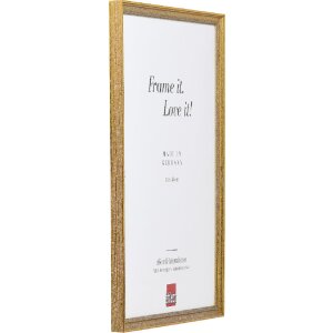 Cadre photo en bois profil 66 antikgold 30x45 cm avec verre artificiel