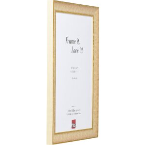 Cadre photo bois profil 68 ivoire 59,4x84,1 cm avec verre artificiel