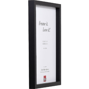 Cadre photo bois profil 74 noir 45x80 cm verre artistique