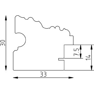 Cadre photo baroque doré 20x30 cm - Style profondeur 75