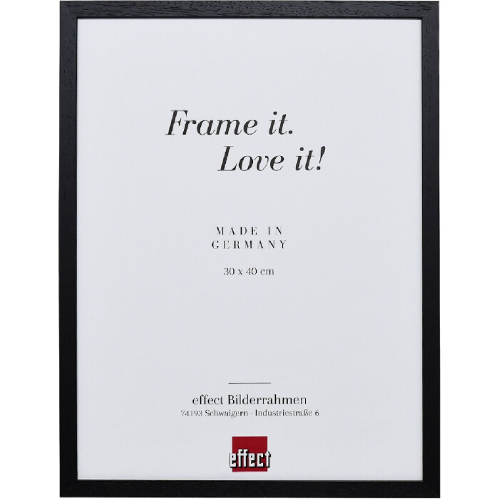 Cadre photo en bois profil 2330 noir 50x50 cm avec verre stratifié