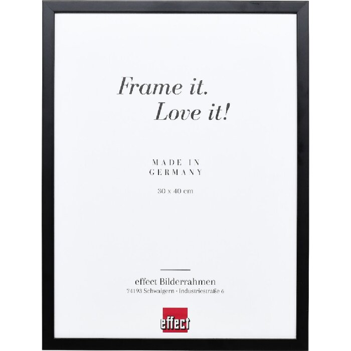 Cadre photo bois profil Top S noir 15x20 cm verre stratifié