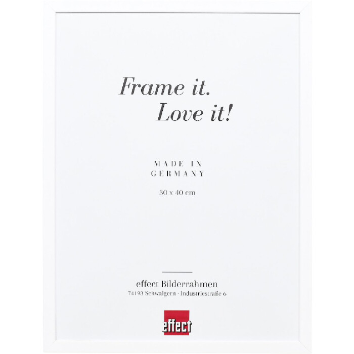 Cadre photo en bois blanc 20x20 cm avec verre artificiel