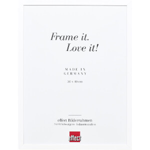 Cadre photo en bois blanc 20x20 cm avec verre artificiel