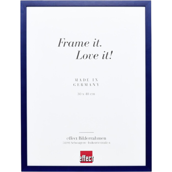 Cadre photo bois profil Top S bleu 28x35 cm verre artificiel