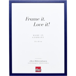 Cadre photo bois profil Top S bleu 28x35 cm verre artificiel