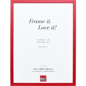 Cadre photo en bois profil Top S rouge 40x40 cm verre...