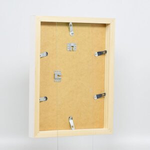 Cadre photo Effect en bois Profil 55 blanc 20x30 cm verre normal + baguette despacement