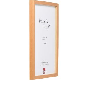 Cadre photo en bois profil 58 brun clair 18x24 cm avec verre transparent et barrette d’espacement