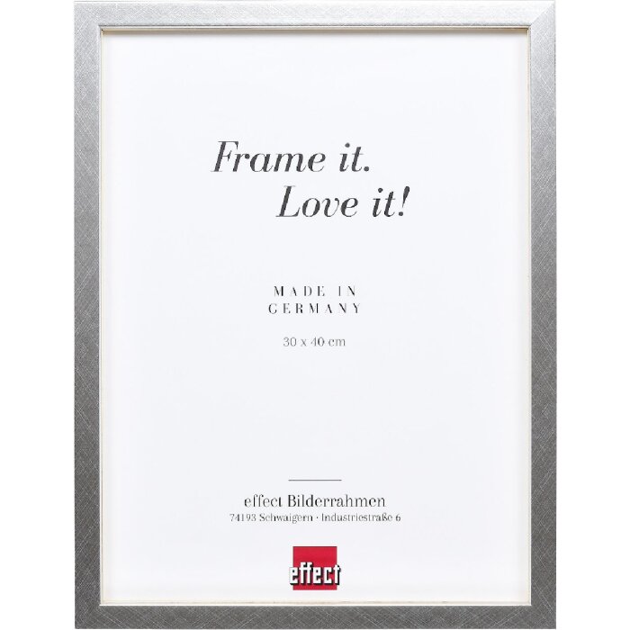 Cadre photo bois profil 58 argent 23x70 cm verre clair languette d’écart