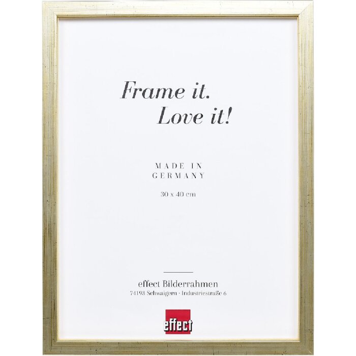 Cadre photo bois profil 58 antiksilver 40x40 cm verre clair