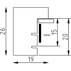 Cadre photo bois profil 58 antiksilver, verre clair et bordure despacement
