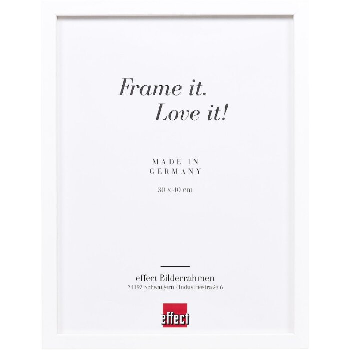 Cadre photo en bois blanc 62x93 cm, verre clair et rainure despacement