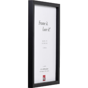 Cadre photo en bois profil 58 noir 70x100 cm, verre clair et lisse