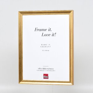 Miroir mural effet cadre bois profil 41, finition or antique 30x30 cm