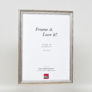 Miroir mural baroque argenté 30x40 cm, cadre bois massif