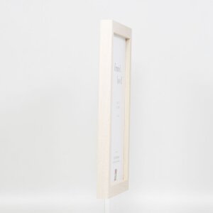 Miroir mural profil 52 blanc 18x27 cm, bois massif visible