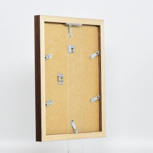 Miroir mural effet profil 52 wenge 20x20 cm bois massif