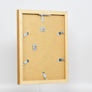 Miroir mural carré chêne profil 52 cm - effet bois naturel