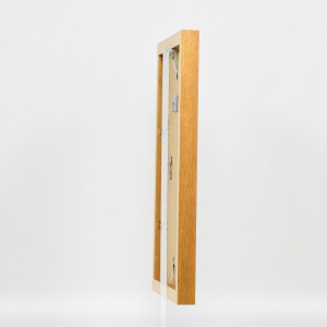 Miroir mural carré chêne profil 52 cm - effet bois naturel