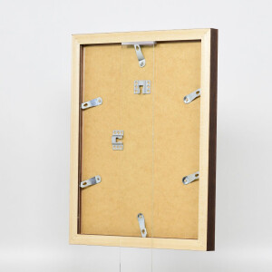 Miroir mural carré wengé 30x30 cm, finition bois massif effet profil 52