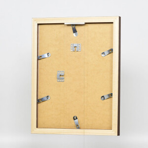 Miroir mural carré wengé 30x30 cm, finition bois massif effet profil 52