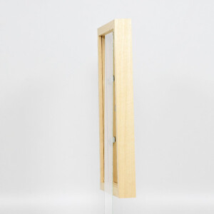 Miroir mural en bois naturel profil 55 - 20x20 cm