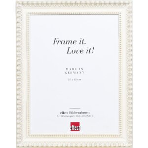 Cadre photo miroir bois massif baroque profil 56 blanc...