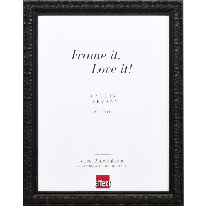Effect miroir mural profilé bois 94 noir 42x59,4 cm miroir