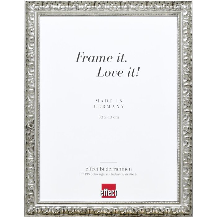 Effect miroir mural profilé bois 94 argent 59,4x84,1 cm miroir