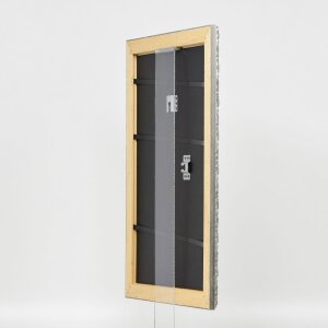 Effect miroir mural profilé bois 94 argent 59,4x84,1 cm miroir