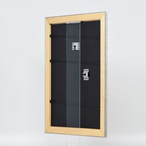 Effect miroir mural profilé bois 94 argent 59,4x84,1 cm miroir