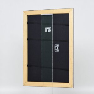 Effect miroir mural profilé bois 94 argent 59,4x84,1 cm miroir