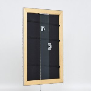Effect miroir mural profilé bois 94 argent 59,4x84,1 cm miroir