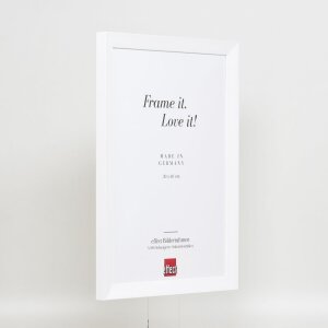 Miroir mural Effect profilé en bois Top N blanc 50x70 cm Miroir