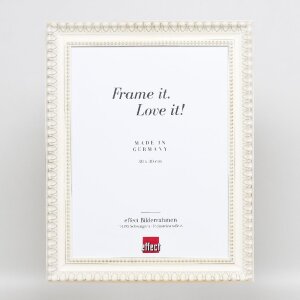 Cadre photo bois baroque 20x20 cm blanc avec verre acrylique musée