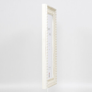 Cadre photo bois baroque 20x20 cm blanc avec verre acrylique musée