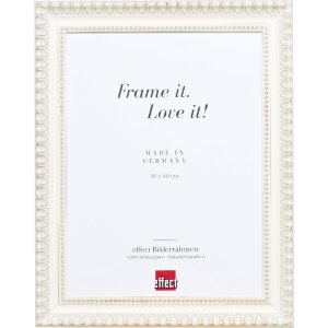 Cadre photo en bois baroque 60x80 cm blanc avec verre...