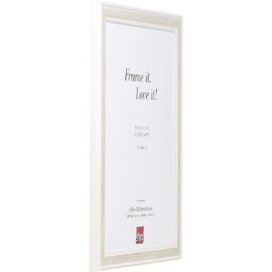 Cadre photo en bois profil 64 blanc 18x27 cm - effect