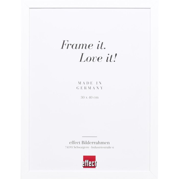 Cadre photo bois blanc Top Cube 10x10 cm avec verre acrylique muséale